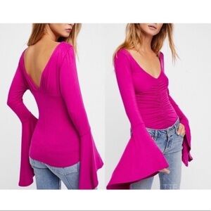 We the Free What A Babe Long Bell Sleeve Top